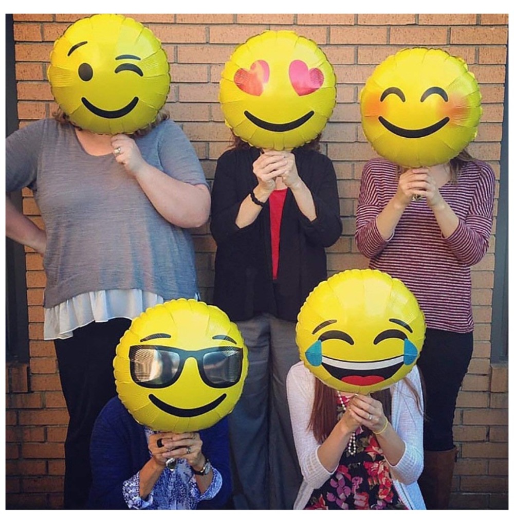 Set of assorted emoji balloons